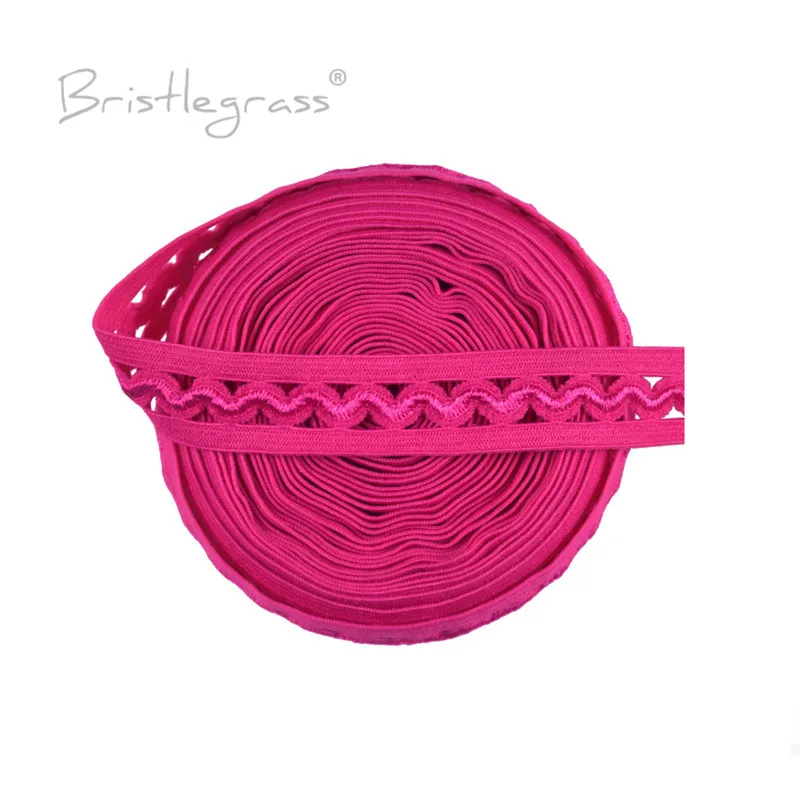 

BRISTLEGRASS 5 Yard 5/8" 15mm Patchwork Lace Trim Virtual Pink Elastics Spandex Bands Hair Tie Headband Tutu Dress Sewing Notion