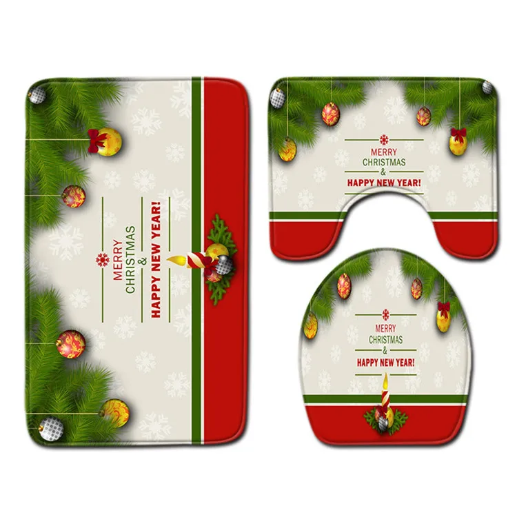 Free Shipping 3Pcs/set Merry Christmas Bathroom Carpet Set Dywaniki Lazienkow Bath Mats Rug Tapete Banheiro Tapis Salle De Bain