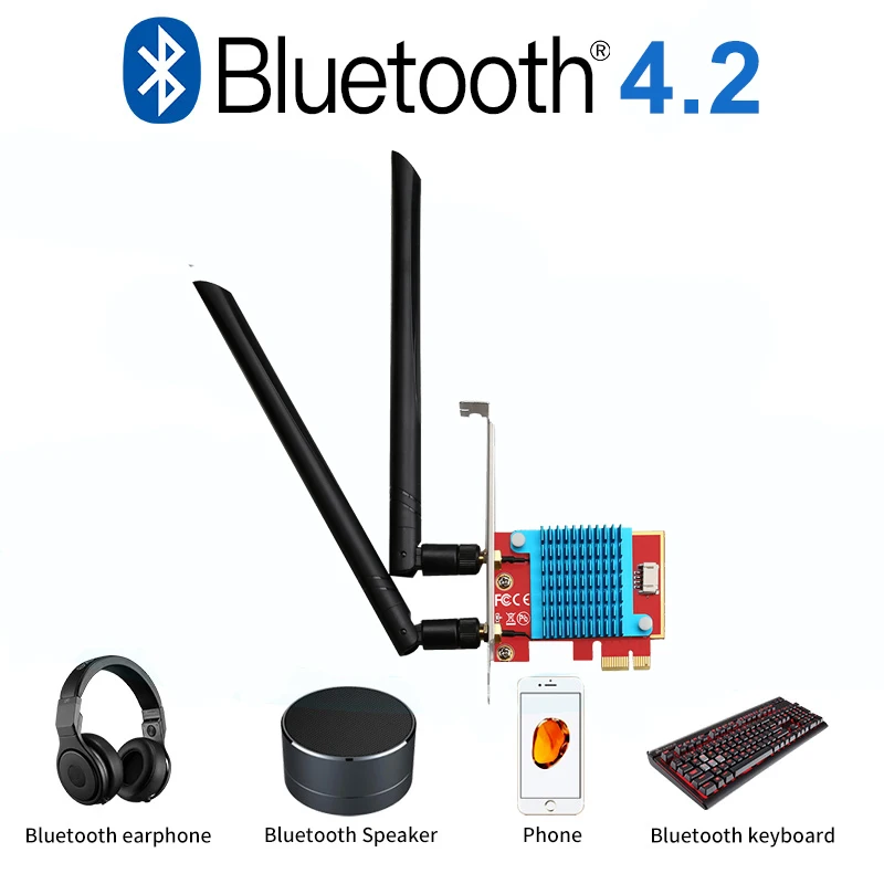 wifi card 1200Mbps Wireless PCI-e Adapter 802.11ac Bluetooth 4.0 With Intel Wifi Card 2.4G/5GHz Desktop PCI Express Adapter For Windows wireless card for pc