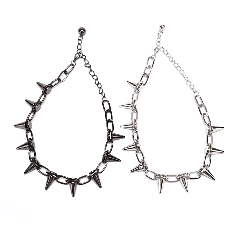 New Rivets Chokers Punk Goth Handmade CCB Material Choker Necklace Spike Rivet Necklace Rock Gothic Chokers