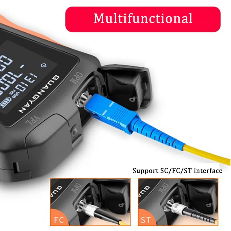 FTTH Mini 6 in 1 Optical Power Meter ftth OPM Fiber Optical RJ45 Cable Tester LED red light source Free Shipping