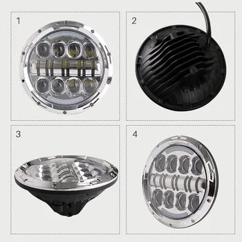 

7'' inch headlight H4 motorcycle Round Led Headlamp hi low beam Head Light Bulb DRL For motor JEEP Wrangler