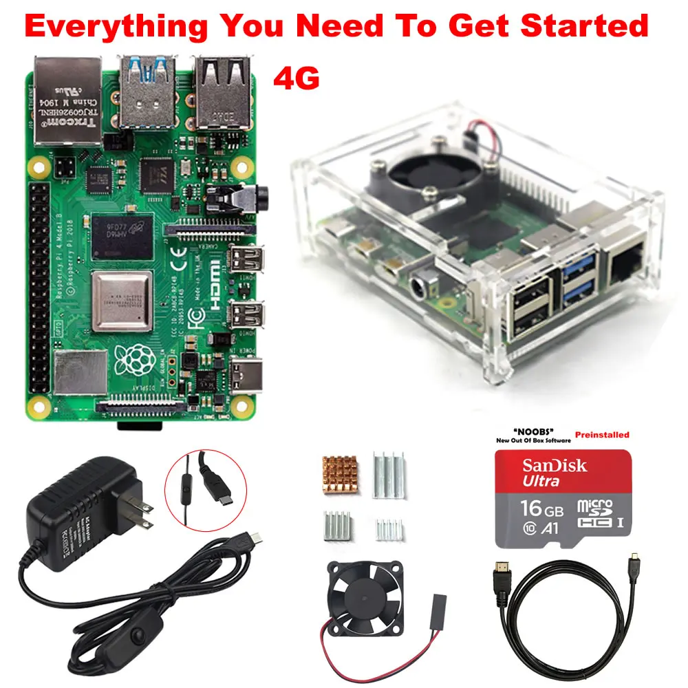 Raspberry Pi 4 Model B стартовый комплект S4B01 4G|Демонстрационные стенды| |