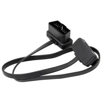 

Car Elbow Obd2 16 Pin Male To Female Flat Diagnostic Extension Cable Connector Connector