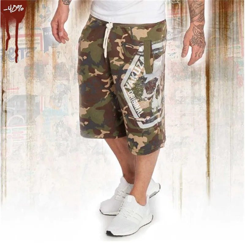 Reviews 2019 Casual Skull Summer Men's Shorts Sexy Gyms Sweatpants Male Fitness Bodybuilding Workout Man Jogger Short