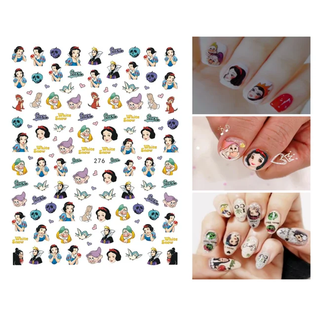 1PCS Disney Cartoon Anime Collection Star Design Nail Sticker Mickey Mouse Donald Duck Lion King Mermaid Stitch Nail Slider WG276