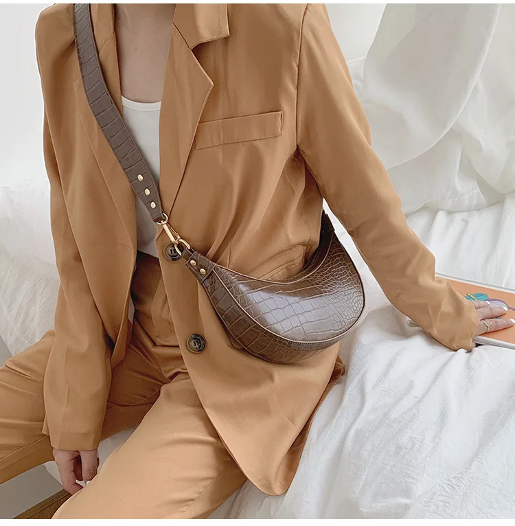 Дизайнерская сумка, седельная сумка для женщин, Дамская крокодиловая сумка из искусственной кожи, сумка через плечо, зимняя