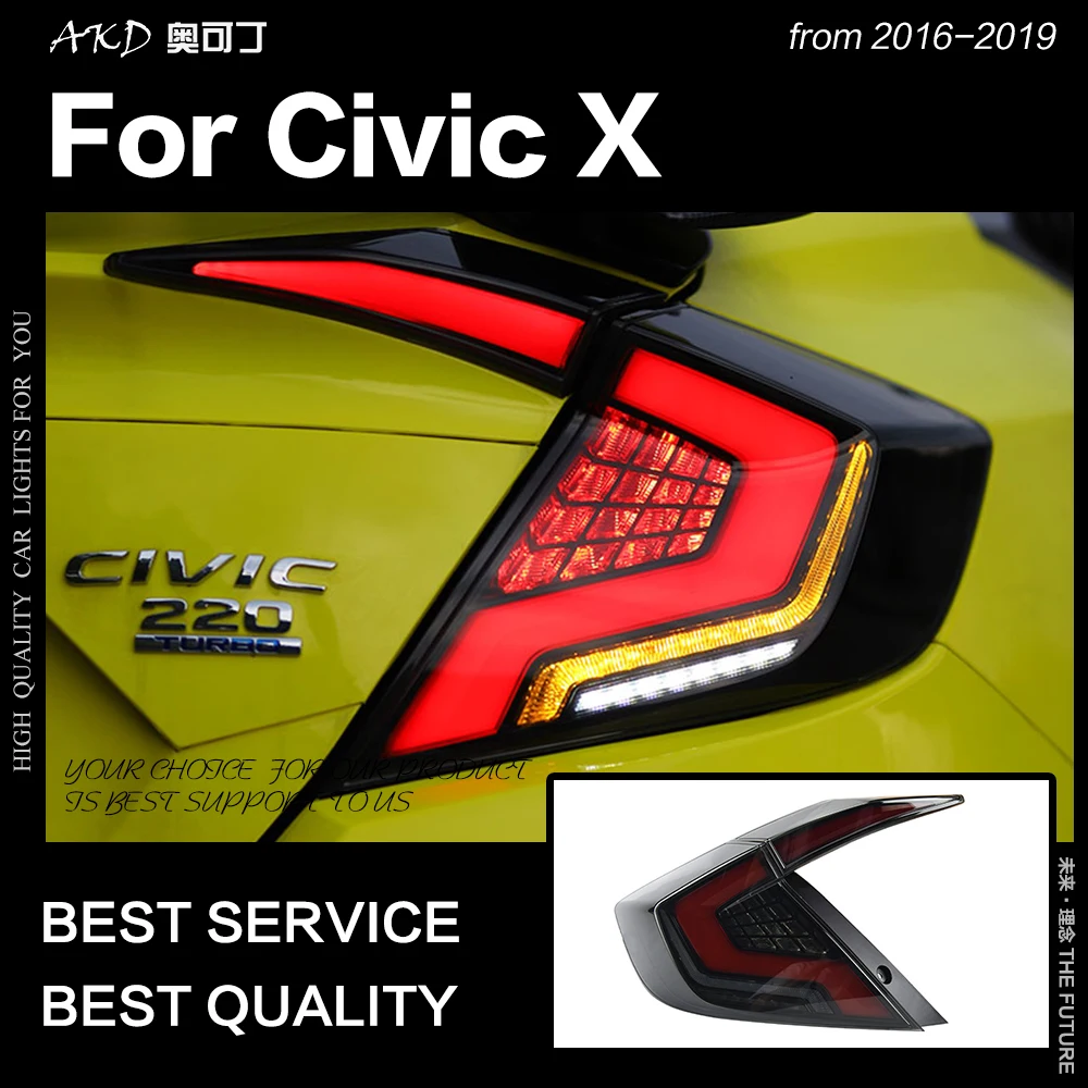 

Car Styling for Honda Civic Tail Light 2017-2019 Civic LED Tail Light Rear Lamp DRL LED Dynamic Signal Brake Reverse Accessories