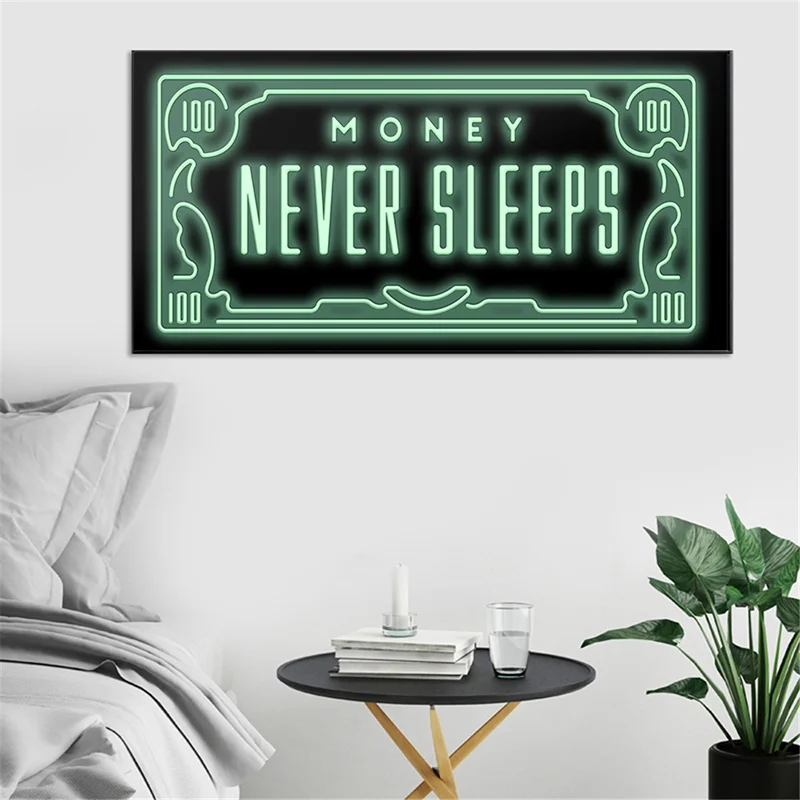 

Green Flash Money Modern Pop Culture Money Style Street Art Inspirational Wall Art Canvas Wall Picture for Home Decor Unframed