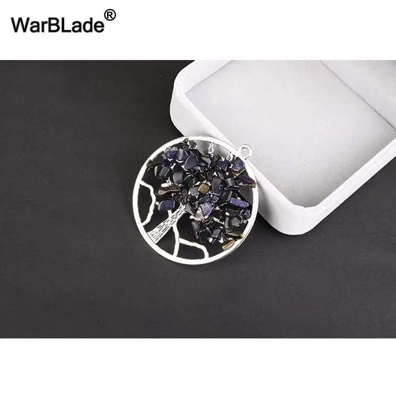 WarBLade натуральный камень кристалл 7 Радужная чакра Дерево жизни Подвески ожерелье s Мудрая ожерелье в виде дерева жизни для женщин ювелирный подарок - Окраска металла: 1