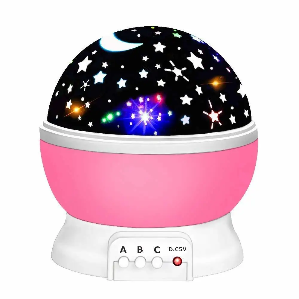 star moon-pink Светодиодный Светильник-ночник RGB, Звездный проектор, светильник-Луна, Звездный Ночной светильник, USB проектор, рождественский подарок, Детская лампа для украшения спальни - Испускаемый цвет: star moon-pink