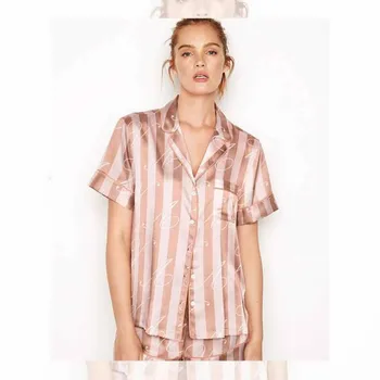 

Women's Satin Pajamas Home Suit Summer Set Pigiama Donna Sleepwear Set Nuisette Femme Silk Pyjamas Women Pijama Verano Mujer