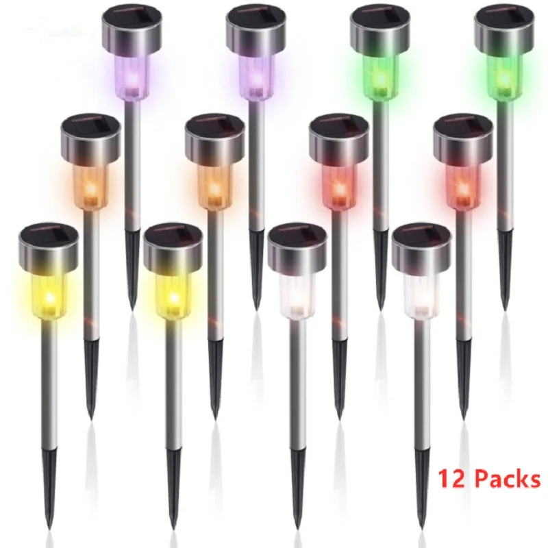

12 Packs LED RGB Soloar Light 12V 40MAH Luminaria Outdoor Decorative Solar Garden Lights