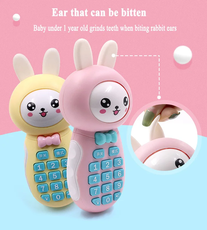 Baby Rattles Toys rabbit Newborn Hand Bells Teether Baby Toys 0 12 Months Muscial Change face 4