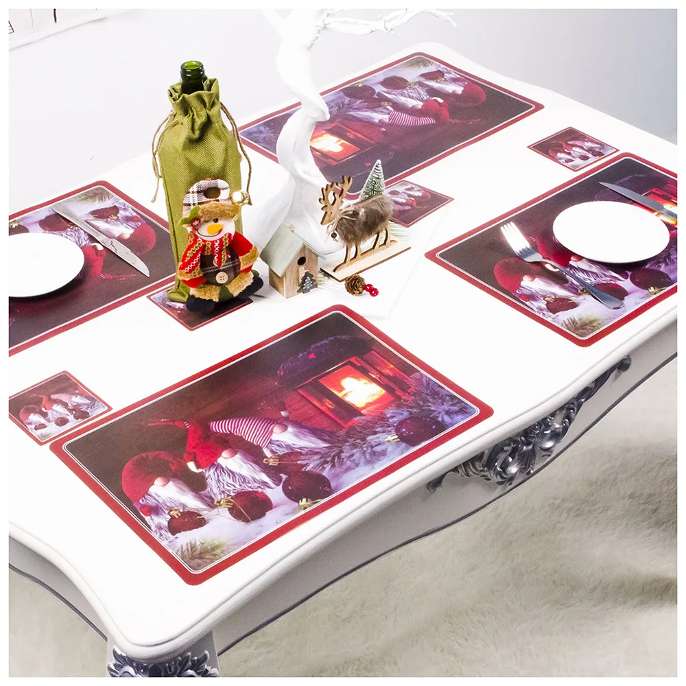

Christmas Placemats Creative Heat-Resistant Table Place Mats for Christmas Dinner Easy to Clean
