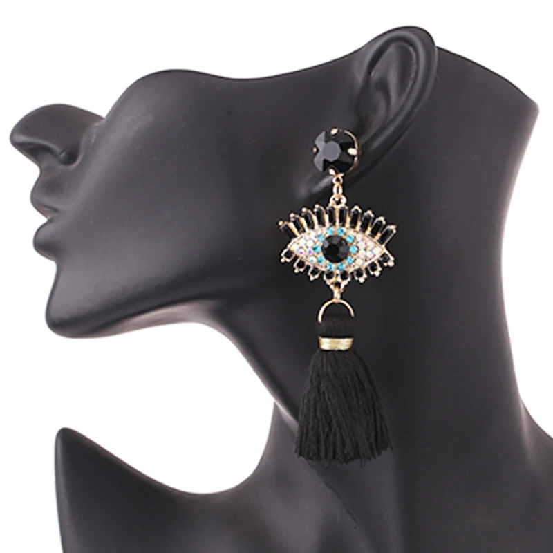 Earrings Pearl Drop earrings Eye women earrings tassel
