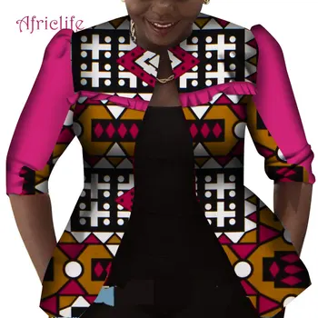 

WY6620 Spring Autumn Thin Coat Suitable to A little Fatter Female Three Quarter Sleeve Fashion African Women Top Blouse Coat