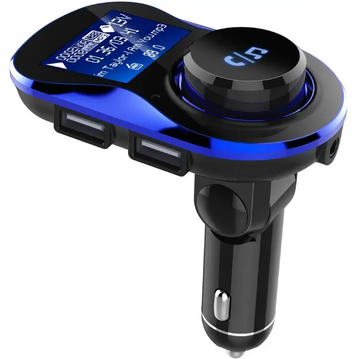 По DHL или FedEx 20шт Автомобильный MP3-плеер U диск hands-free kit USB зарядное устройство для телефона автомобильный прикуриватель fm-передатчик BC28 - Название цвета: blue