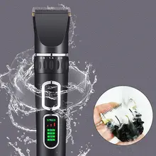 Pet электрический клипер керамический, титановый сплав USB Перезаряжаемый низкий уровень шума кошка собака триммер для волос Резак для ухода 4XFB