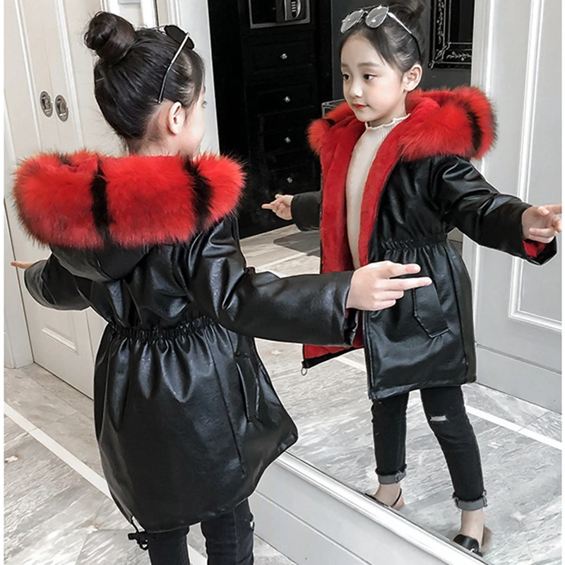 Girls Autumn Winter Jacket Cotton Coat Warm Outerwear Clothes Black Tag 140CM 