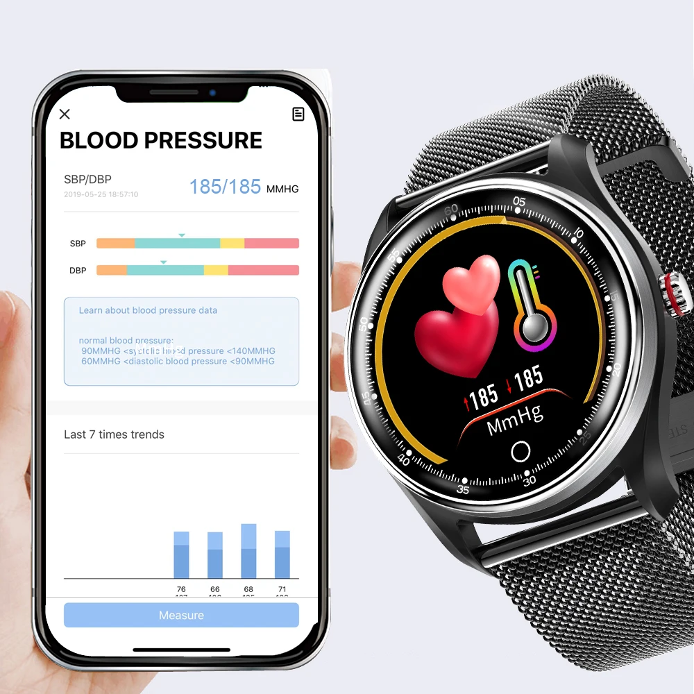 UTELITE браслет ЭКГ PPG монитор сердечного ритма кровяное давление IP68 Водонепроницаемый фитнес-трекер Смарт-часы для Android IOS Телефон