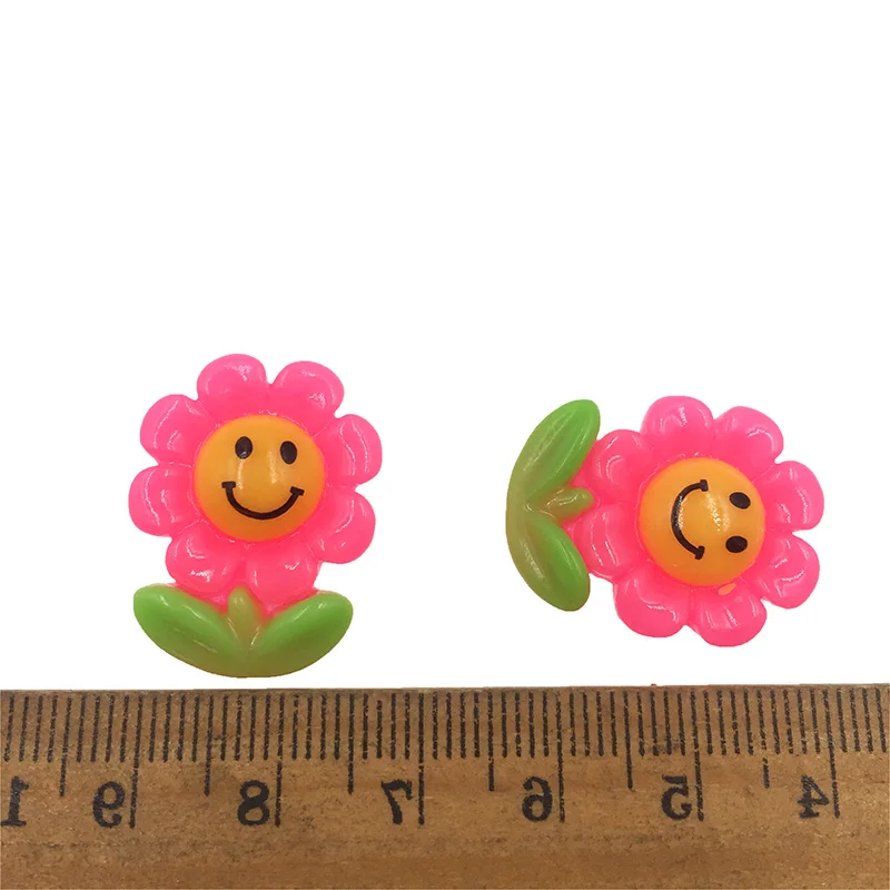 100 шт Kawaii Мультфильм Единорог лебедь цветок украшения ремесла плоские резиновые Кабошоны Скрапбукинг DIY украшения Аксессуары - Цвет: flower rose red