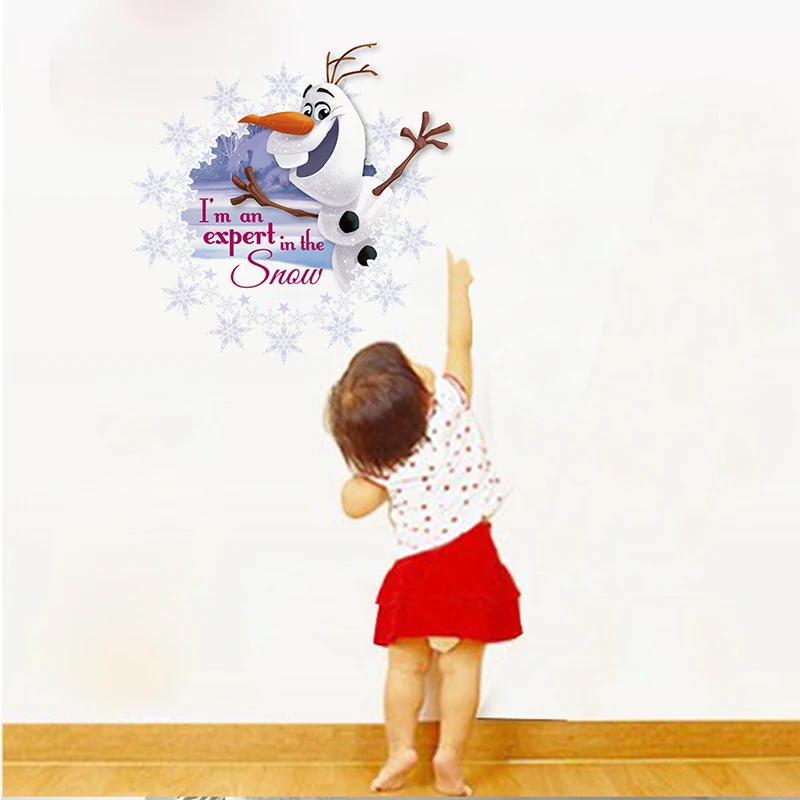Disney Frozen 2 Olaf Elsa Anna Wall Stickers For Home Decor Kids Room Wall Decoration PVC Art Funny 3D View Cartoon Movie Poster Disney Frozen 2 Olaf Elsa Anna Wall Stickers For Home Decor Kids Room Wall Decoration PVC Art Funny 3D View Cartoon Movie Poster
