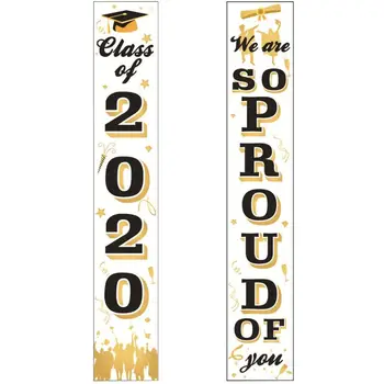 

Graduation Decorations Banners Class of 2020 & We Are So Proud Of You Hanging Flags Banners Signs Outdoor Decor