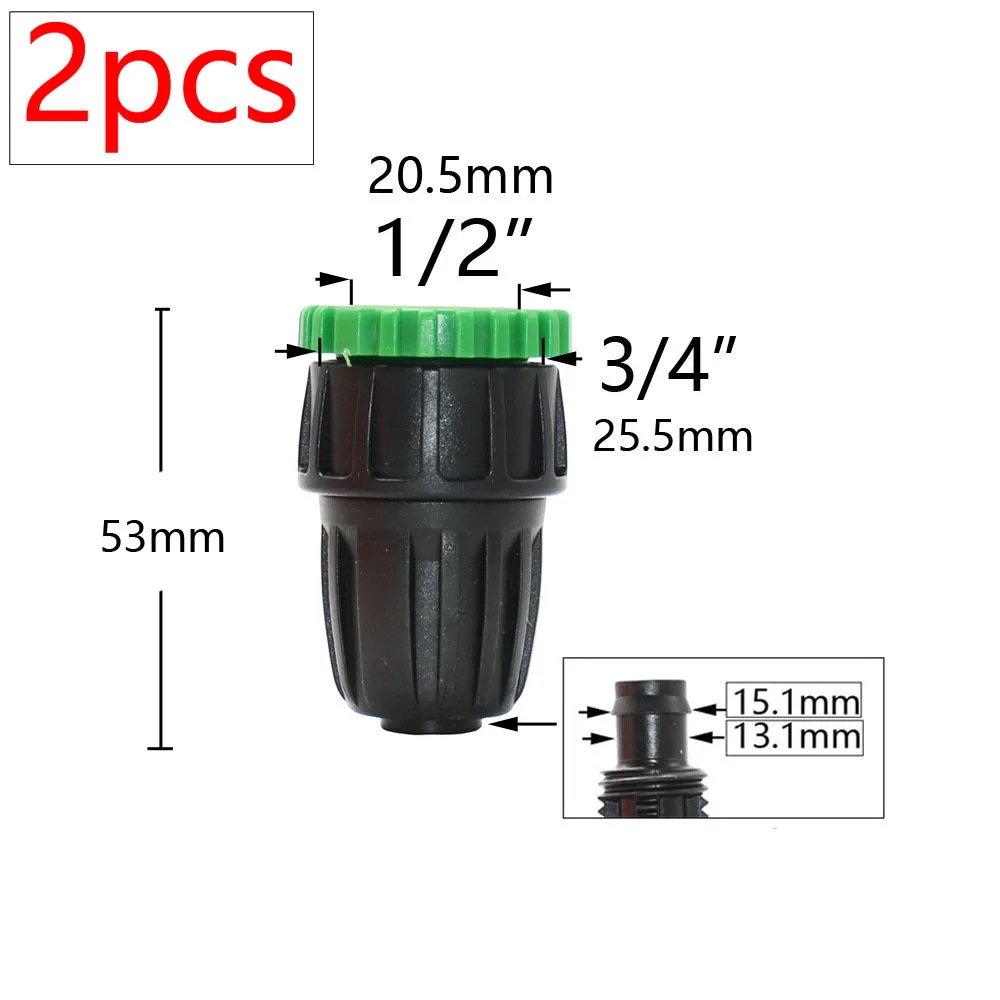 plant watering kit 2Pcs 16mm 1/2'' PE Pipe Connector Splitter Tee Coupling Threaded Lock to 4/7mm 3/5mm Hose Garden Watering Drip Irrigation drip irrigation kit for container gardening