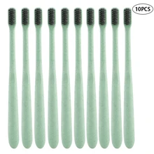 10 шт. Экологичная пшеничная соломенная зубная щетка с мягкой щетиной, антибактериальный Уход зубная щетка