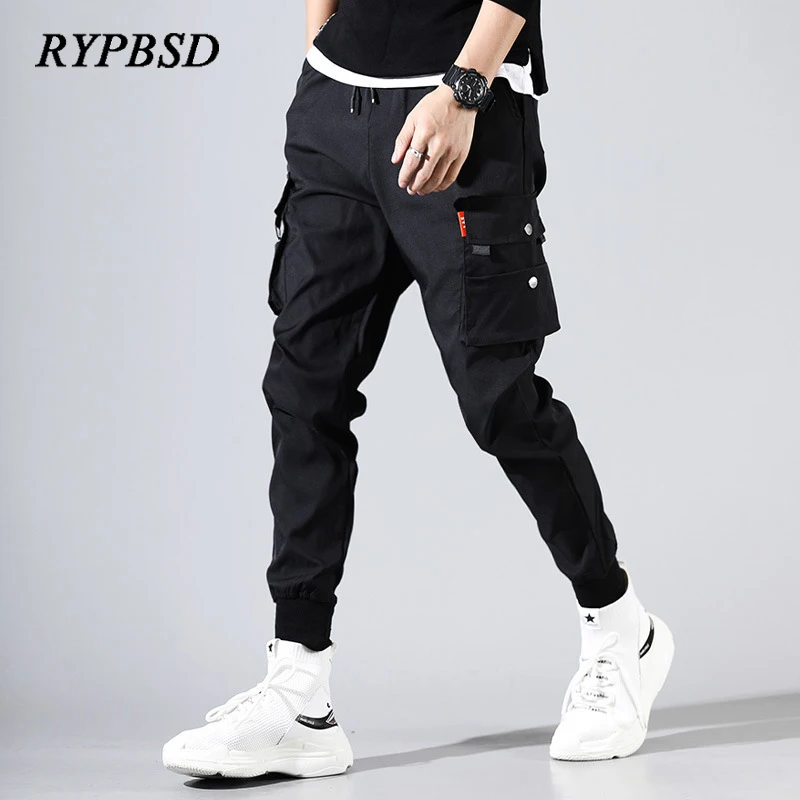 black cargo joggers men