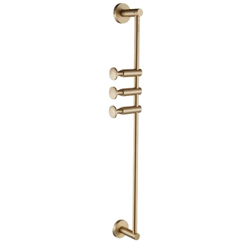 

Copper Cloth Hanger North European Wall Hook Bedroom Storage Cloth Holder with Three Hook