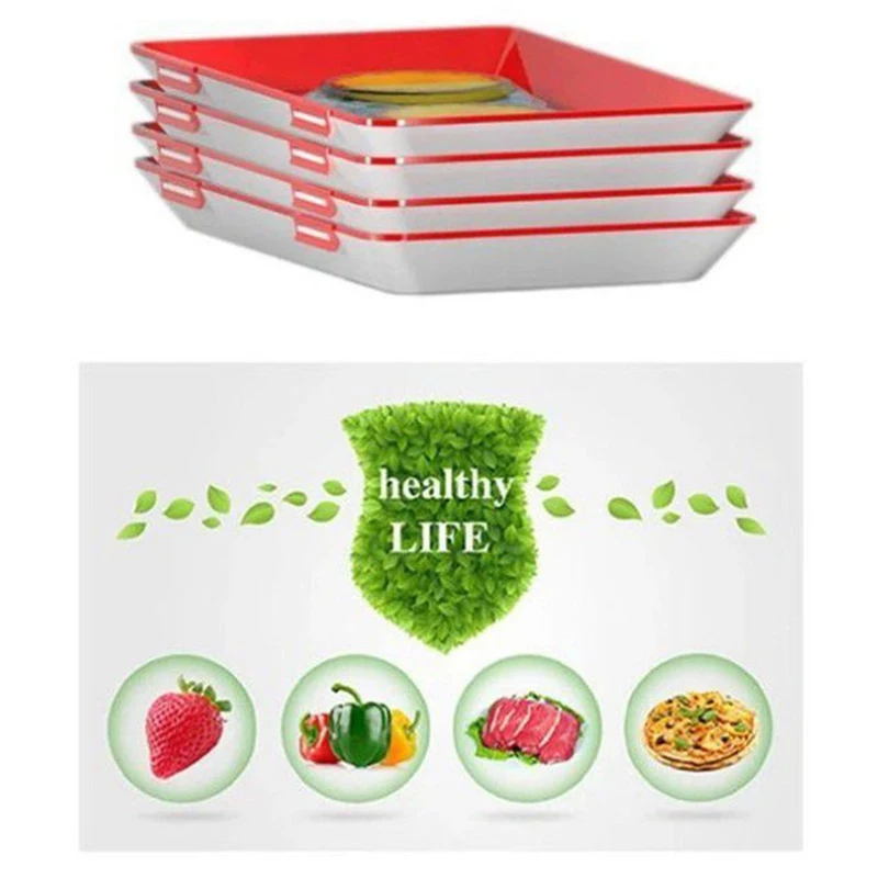 

Clever Tray Creative Food Plastic Preservation Tray Kitchen Items Food Storage Container Set Food Fresh Storage Microwave Cover