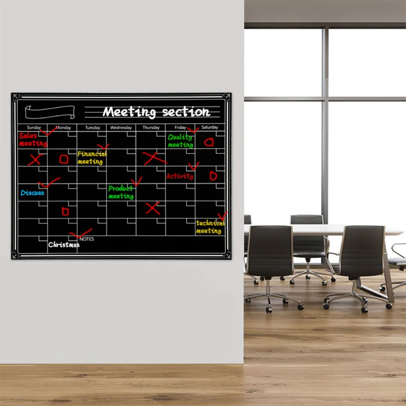 

40*30cm customizable size monthly and weekly schedule dry erase calendar can be written message board magnetic refrigerator pa