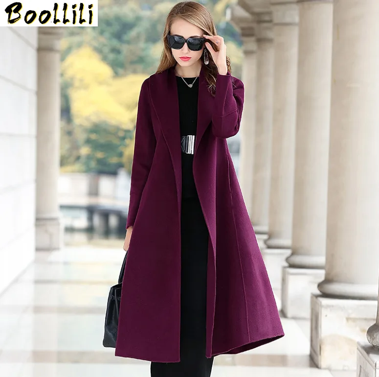 

Boollili Double Side Wool Coat Female Jacket Autumn Winter Jacket Women Long Woolen Coats and Jackets Women Korean Outwear