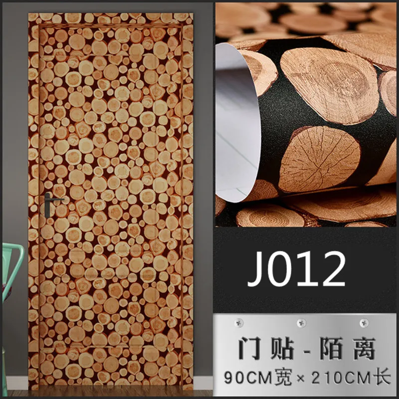 J012 Ретро стиль двери Стикеры DIY самоклеющиеся обновления водонепроницаемый обои деревянный дверной плакат мебель стекло наклейки домашний декор - Цвет: J012
