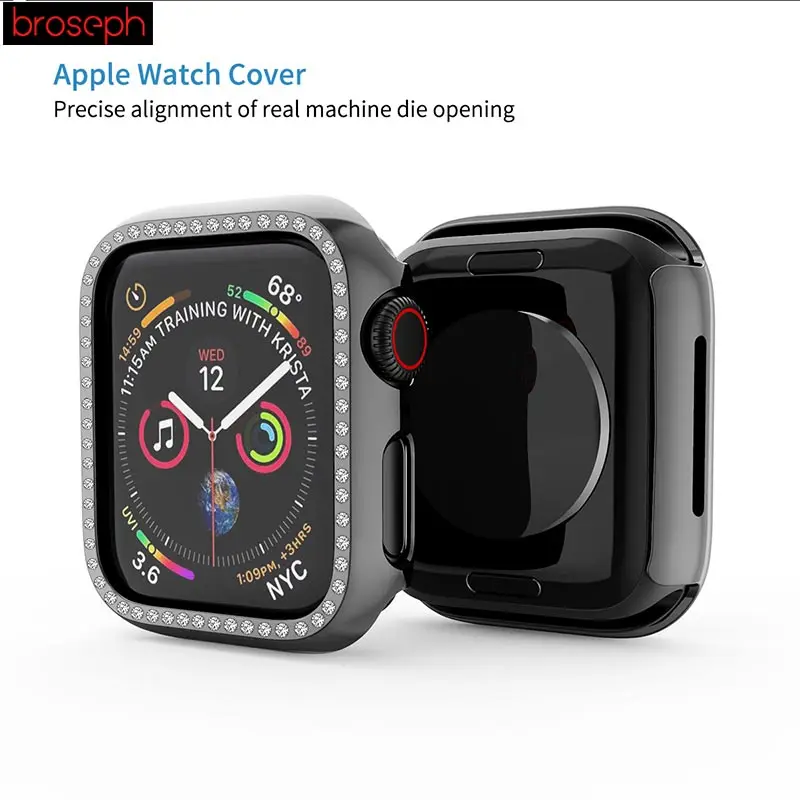 Защитный чехол для экрана apple watch 4 40 мм 44 мм Алмазное покрытие часы бампер крышка Рамка для Iwatch серии 3 2 1 38 мм 42 мм