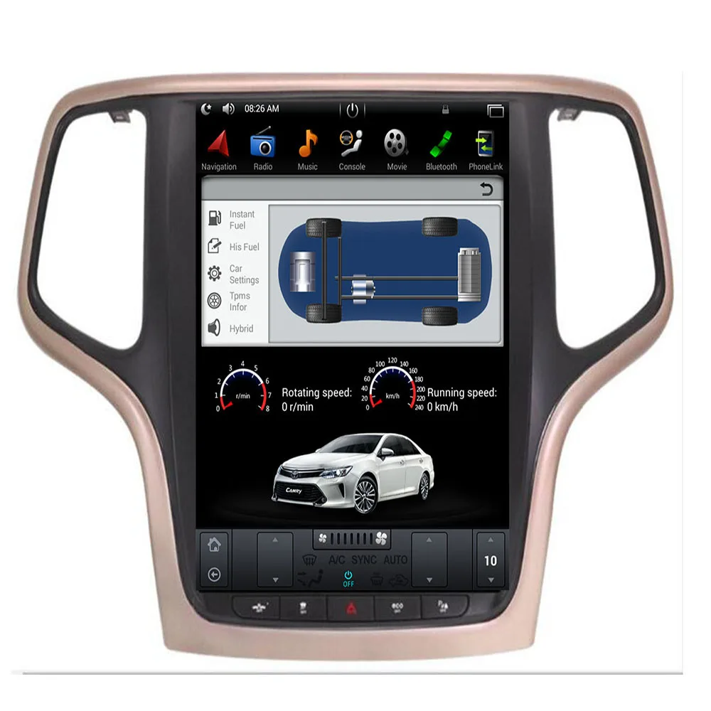 10 4 ''Tesla стиль Android 9 0 автомобильный dvd плеер GPS навигация для JEEP Grand Cherokee 2012 2018
