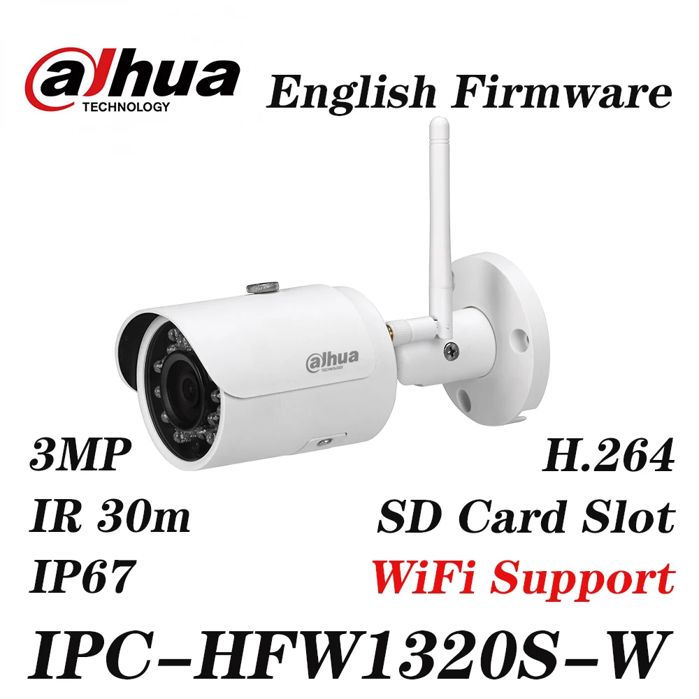 DaHua IPC-HFW1320S-W 3MP мини цилиндрическая IP камера день/ночь инфракрасная CCTV камера совместима IP67 водонепроницаемая камера безопасности Syste
