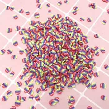 

100g Colorful Egg Slices Polymer Hot Clay Sprinkles for Crafts DIY Nail Art Decoration Slime Making Accessories: 5mm
