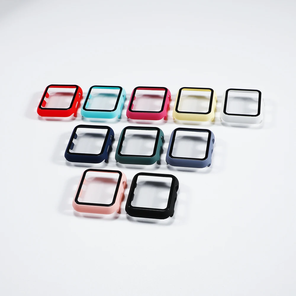 

Tempered Glass+case For Apple Watch 5 44mm 40mm iWatch 3 2 1 42mm 38mm Screen Protector+cover bumper for apple watch Accessories