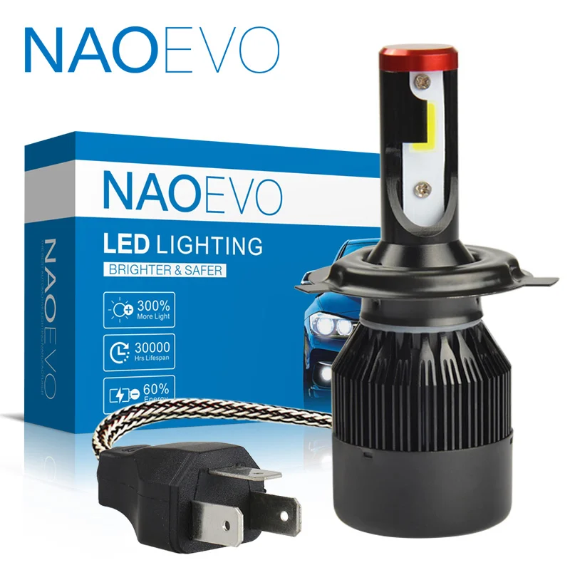 

NAOEVO H4 LED Motorcycle Headlight Light Accessories HS1 LED Moto DC 12V 6000K COB Motor Bike Headlamp For Scooters Mopeds Lamp