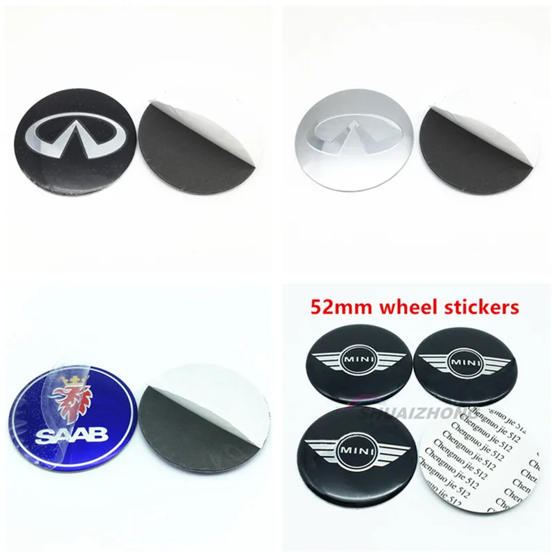 

4pcs 56mm 65mm For Mini Saab Infiniti Dodge Car Wheel Center Hub Core Stickers Logo Emblem Decals Car-Styling Auto Accessories