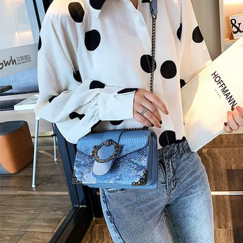 

Fashion brand women's bag Crocodile Leather Messenger Bag designer chain Single Shoulder Messenger Bag snake pattern women's bag