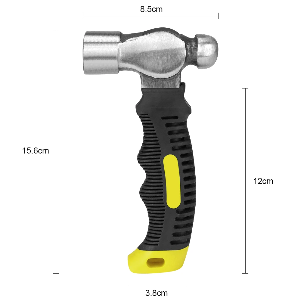 Mini Hammer Ball-peen Hard Metal Hammer Double-faced Non Slip Rubber Grip Hand Tool Woodworking Tool High Carbon Steel