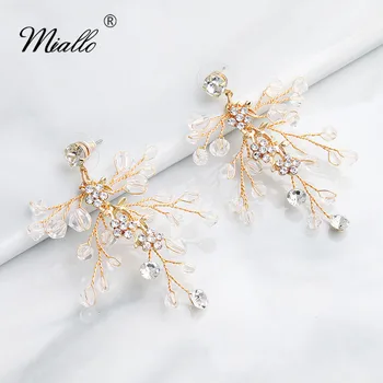 

Miallo 2019 Austrian Crystal Handmade Bridal Earrings Flowers Wedding Bride Jewelry Accessories Drop Earrings