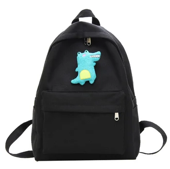 

Simple wild student girls school bag large capacity lightweight breathable backpack canvas leisure travel bag sports bag