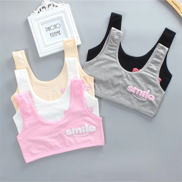 Teen Bra Girl Vest Cotton Spandex Big Girl's Sport 7-14 Years Adolescente  Kids Underwear Letter