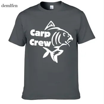 

Print Carp Crew Fish T-shirt Summer Short Sleeve Cotton O-neck Men T Shirts Male TShirts Camiseta Tshirt Homme