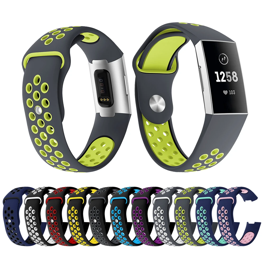 

Outdoor Sport Silicone Watchband Wrist Band Straps for Fitbit Charge 3 Smart Bracelet Strap For Charge 3 Replacement Wristbands